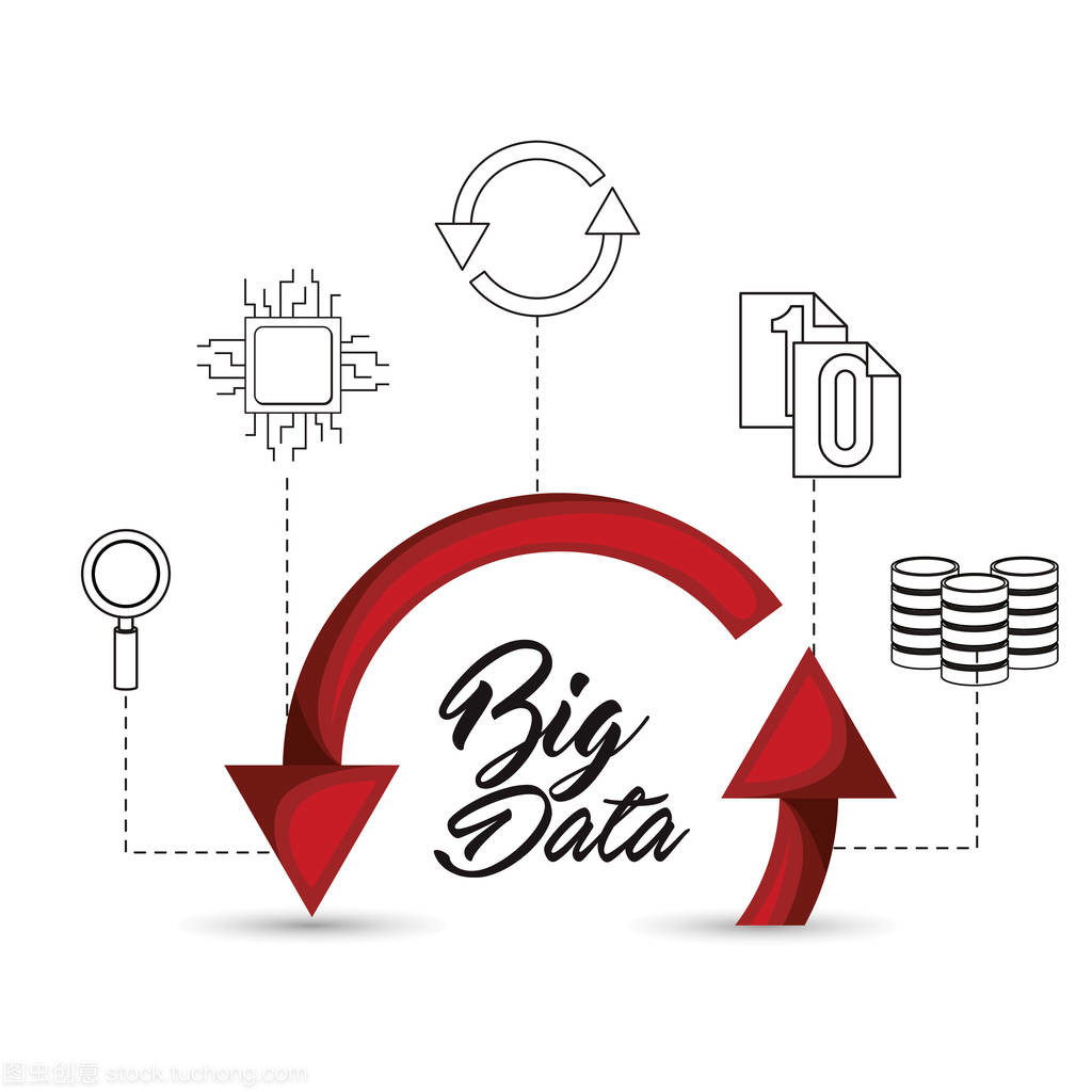 大數據相關圖標圖像與數據處理